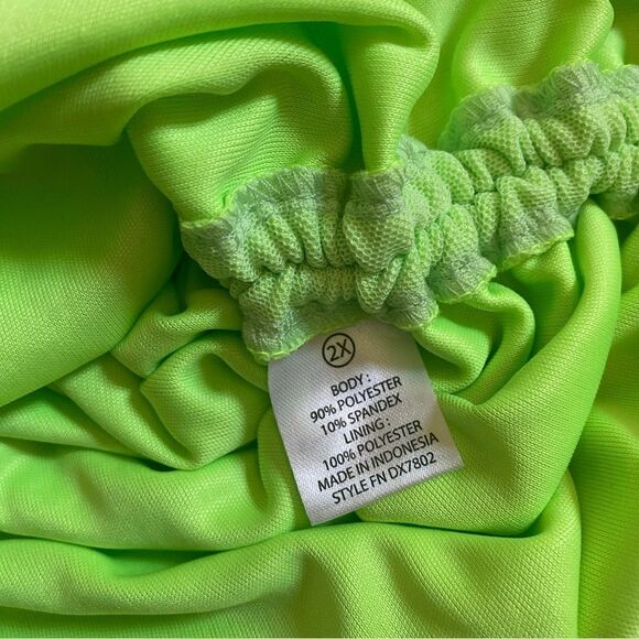 Fashion Nova Mesh Mini Dress NEW Neon Green Party 2X - Picture 12 of 12